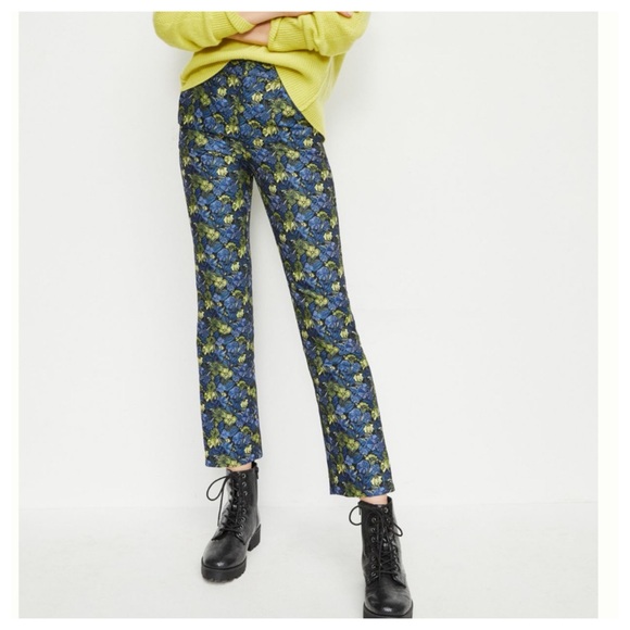 NWT Anthropologie Current Air Bluebell Jacquard Pants - Picture 6 of 16